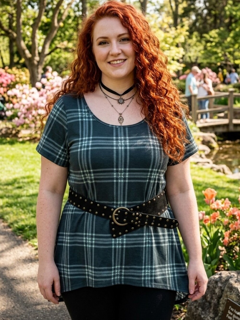 LuLaRoe XL Classic T Gray Green Dark Teal Tartan Plaid Cute Punk Preppy Tee Top